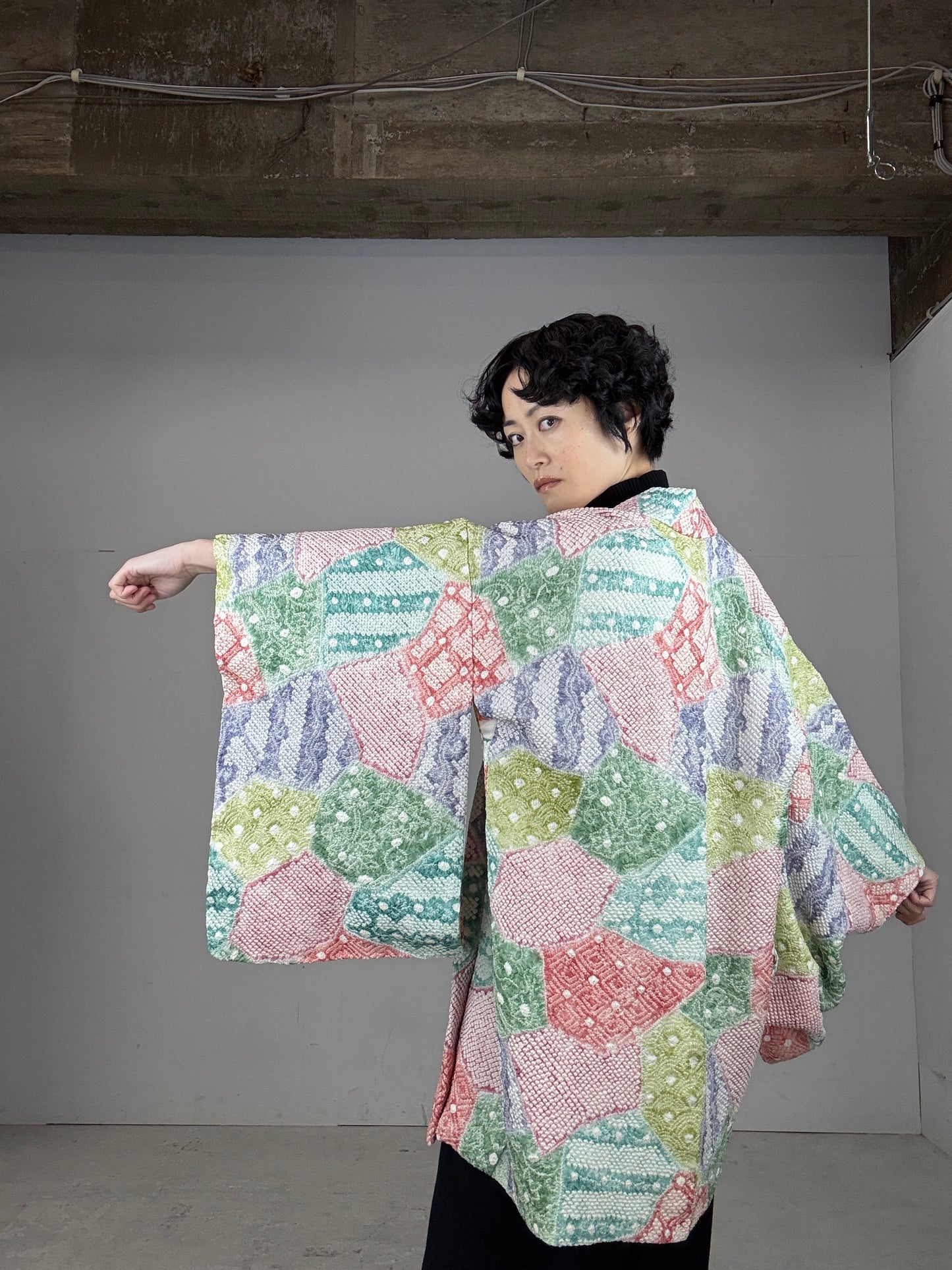 VINTAGE SHIBORI HAORI "mix"