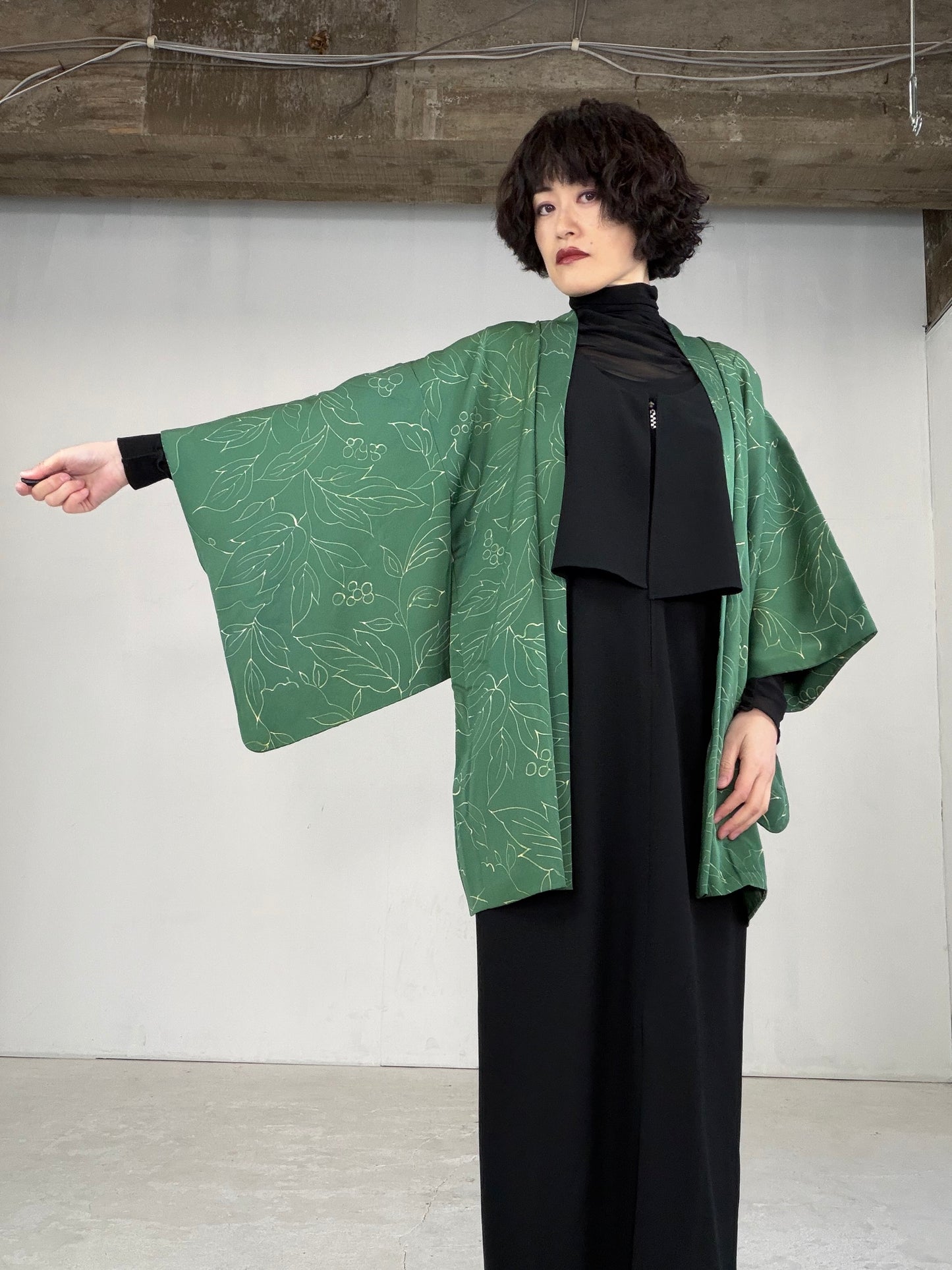 VINTAGE KAWAII HAORI "green, KAW108"