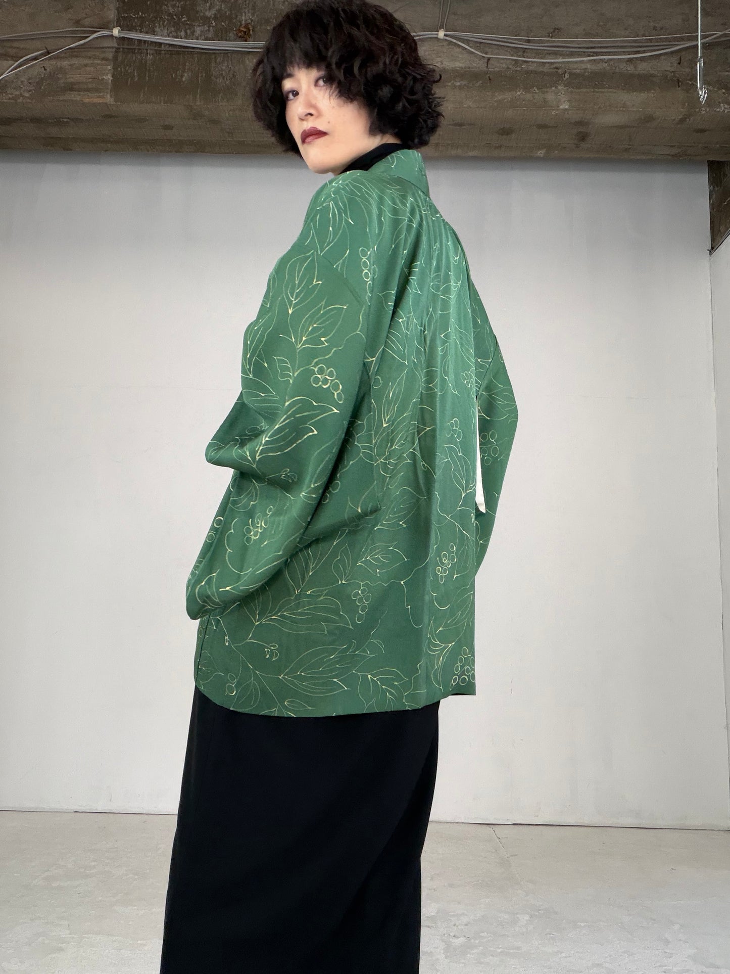 VINTAGE KAWAII HAORI "green, KAW108"