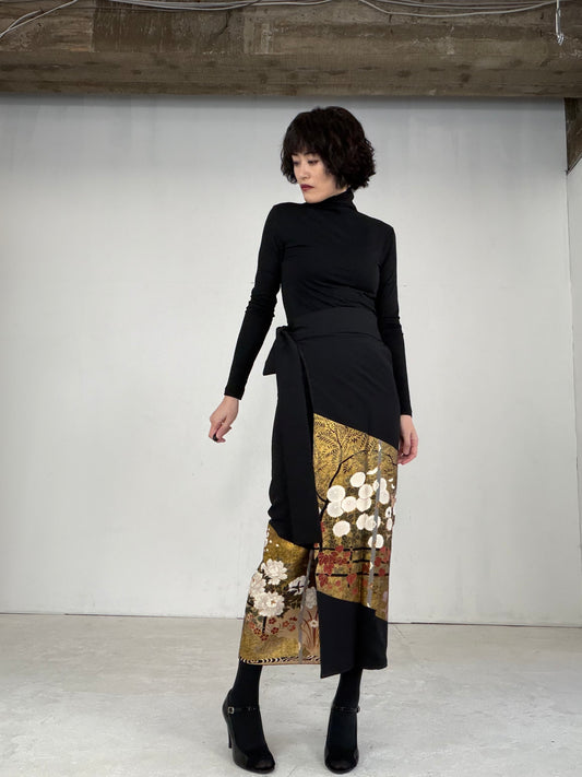 EDO-ZUMA SKIRT UPCYCLED FROM JAPANESE KIMONO "EDO020"