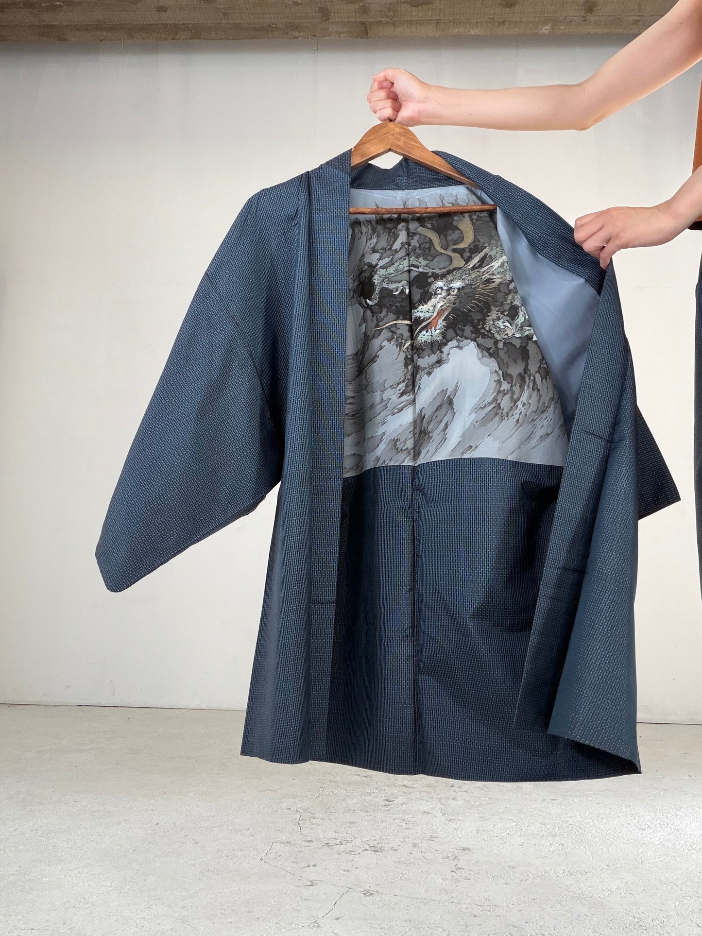 Vintage Oshima Tsumugi Haori & Kimono Pants Set "ASB013" — Upcycled from Japanese Kimono