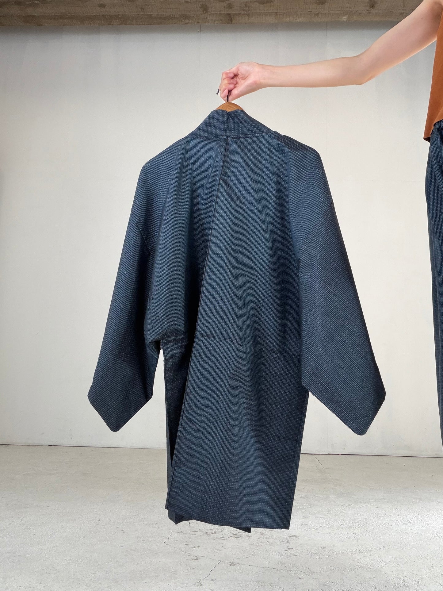 Vintage Oshima Tsumugi Haori & Kimono Pants Set "ASB013" — Upcycled from Japanese Kimono