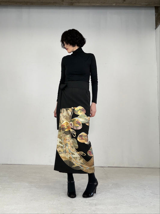 EDO-ZUMA SKIRT UPCYCLED FROM JAPANESE KIMONO "EDO023"