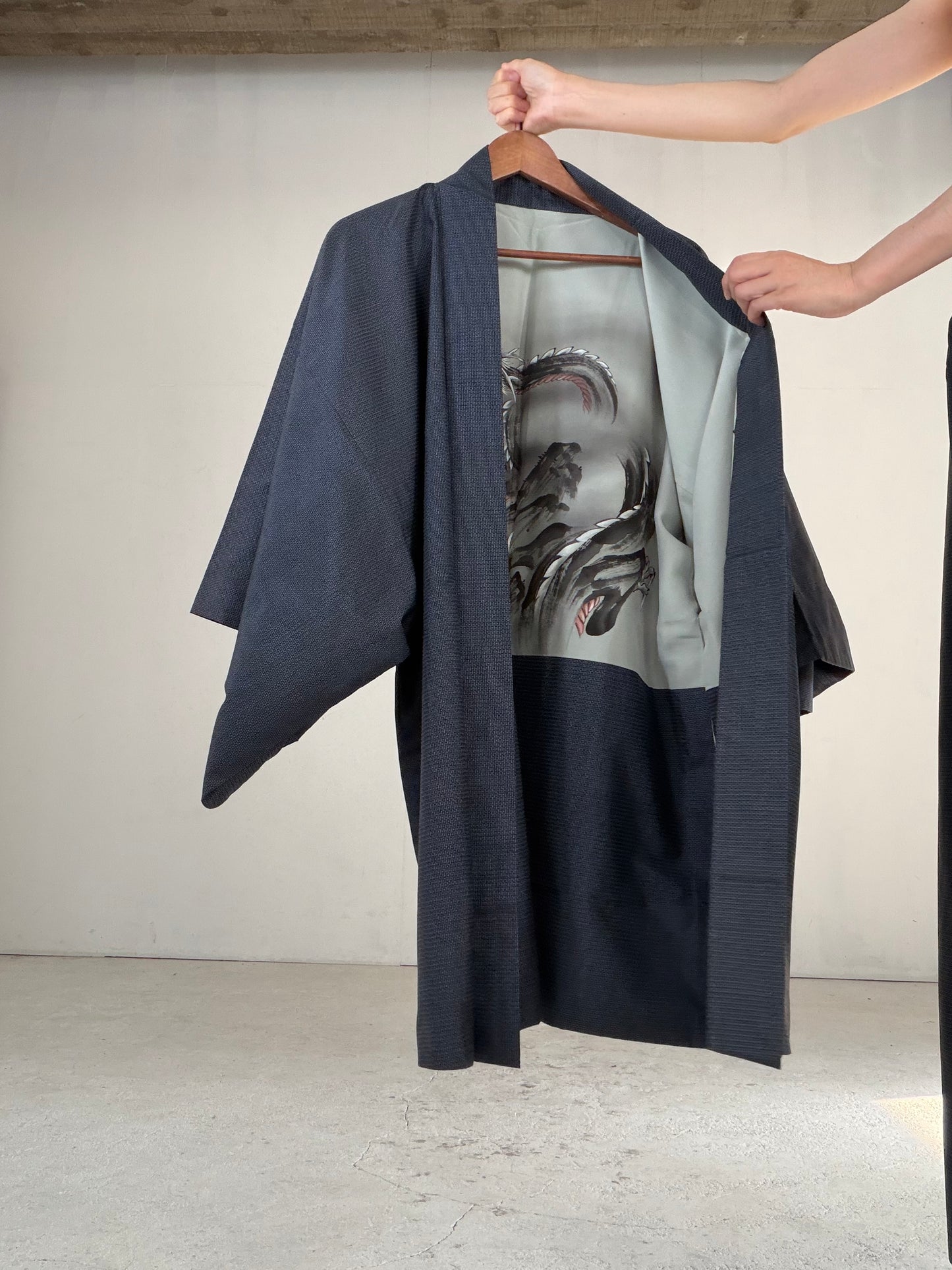 Vintage Oshima Tsumugi Haori & Kimono Pants Set "ASB012" — Upcycled from Japanese Kimono