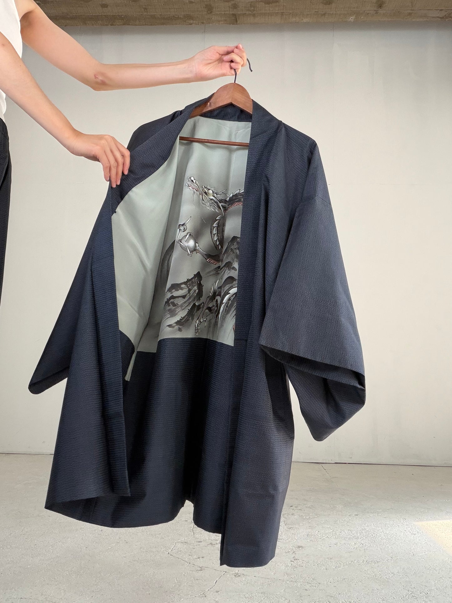 Vintage Oshima Tsumugi Haori & Kimono Pants Set "ASB012" — Upcycled from Japanese Kimono