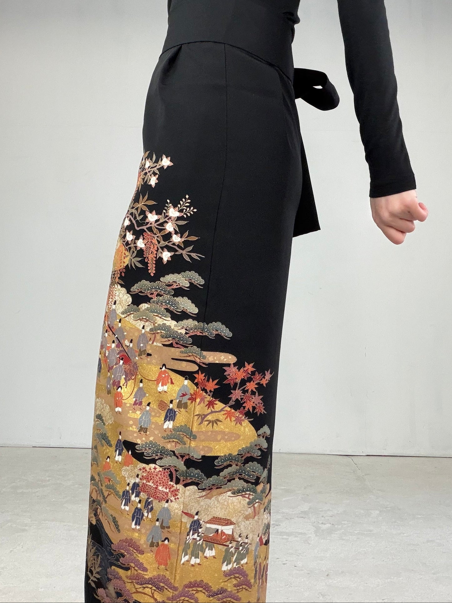 EDO-ZUMA SKIRT UPCYCLED FROM JAPANESE KIMONO "EDO025"