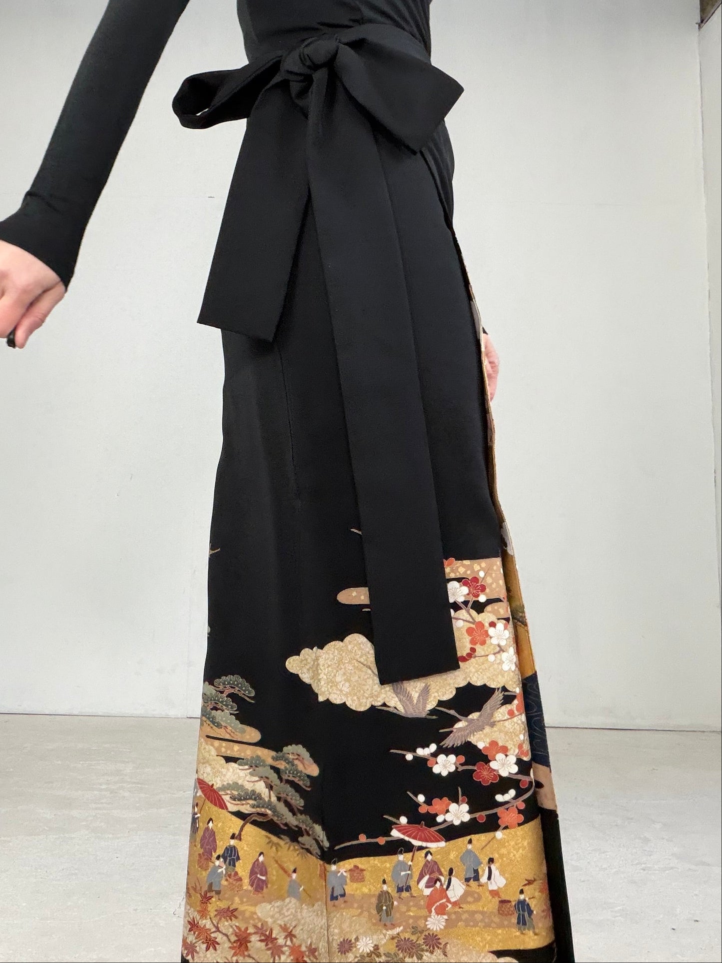 EDO-ZUMA SKIRT UPCYCLED FROM JAPANESE KIMONO "EDO025"