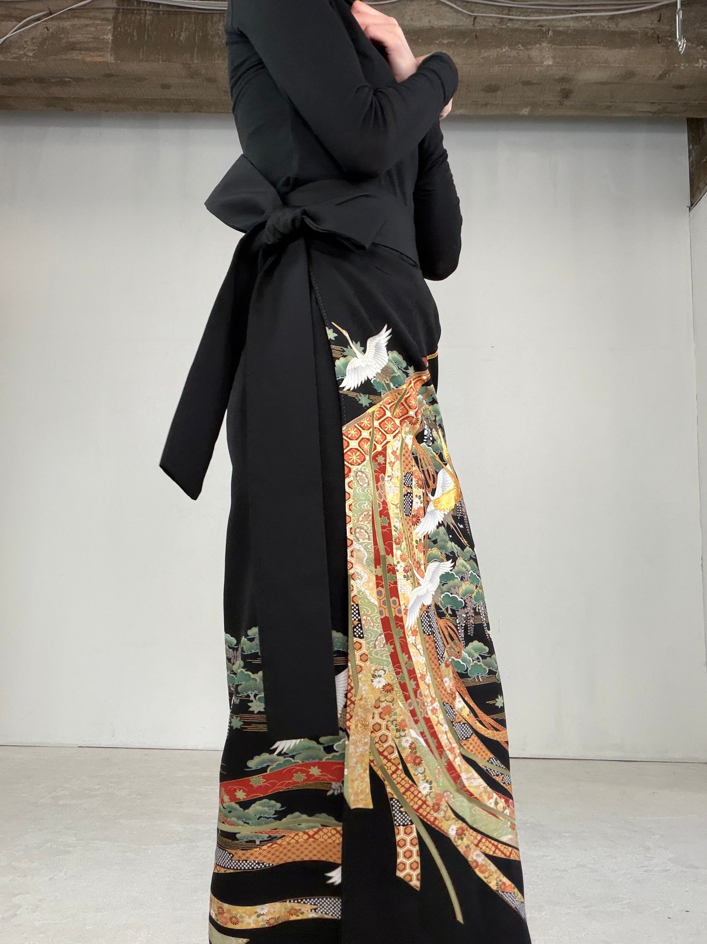 EDO-ZUMA SKIRT UPCYCLED FROM JAPANESE KIMONO "EDO026"