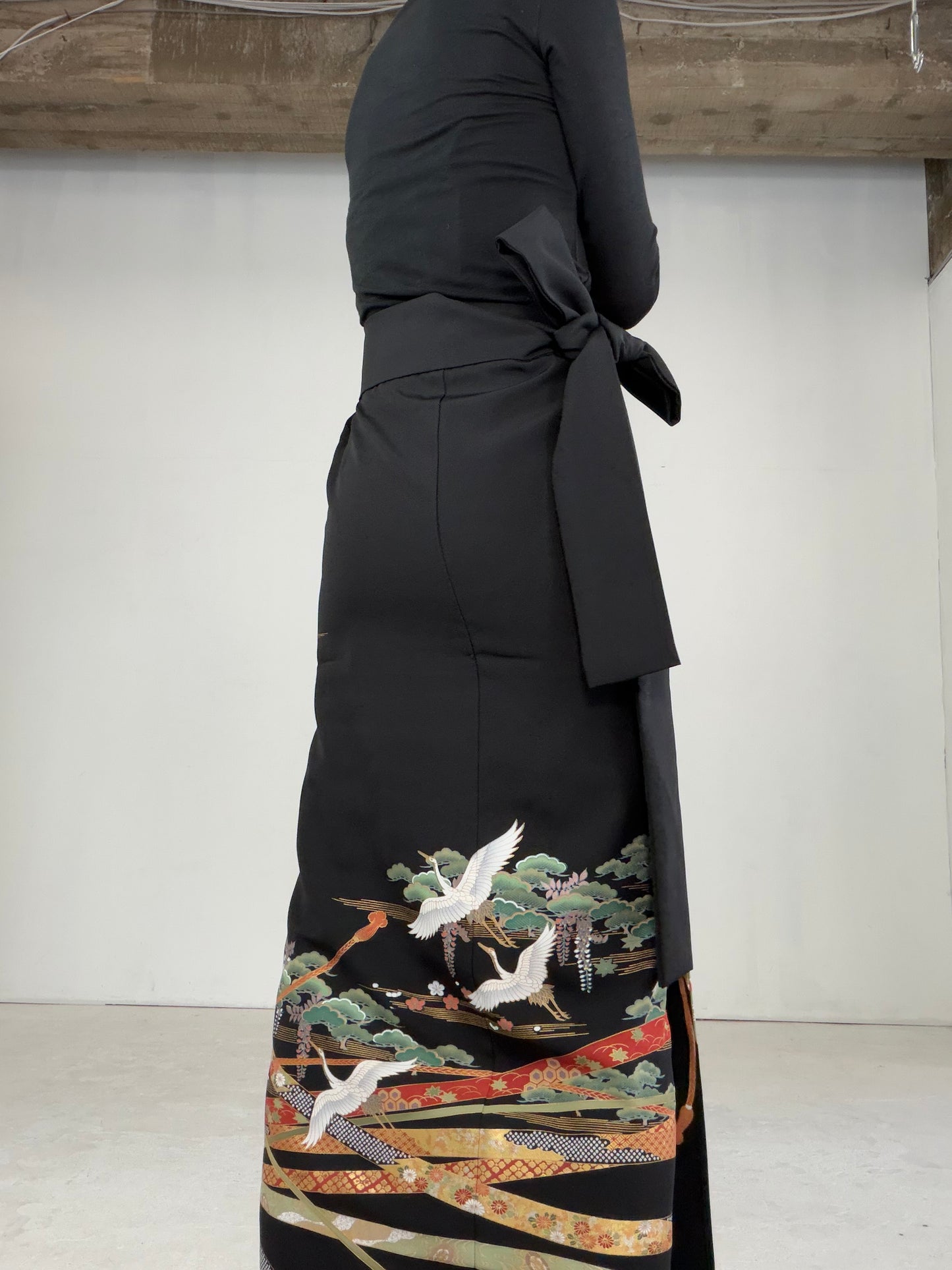 EDO-ZUMA SKIRT UPCYCLED FROM JAPANESE KIMONO "EDO026"