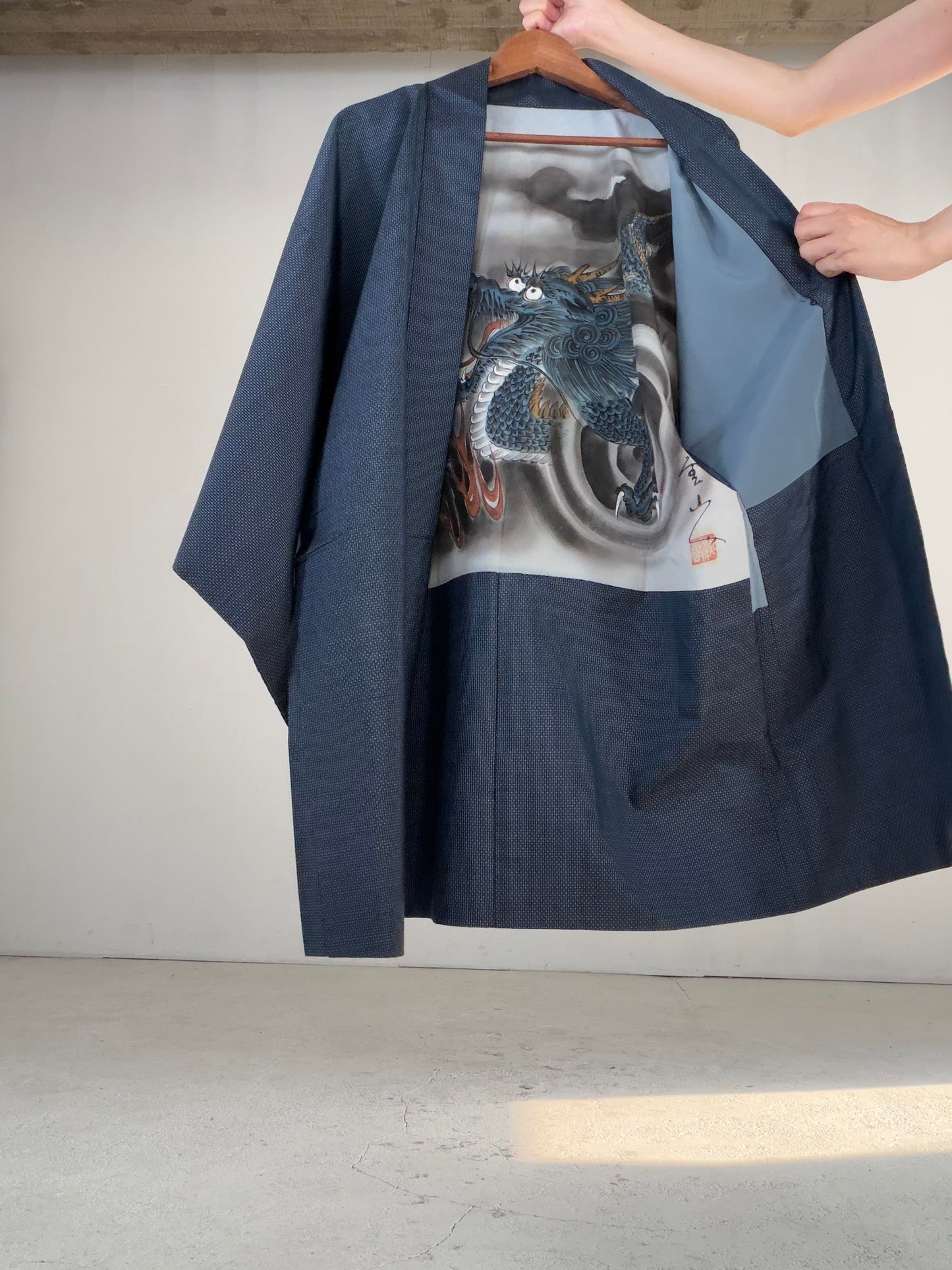 Vintage Oshima Tsumugi Haori & Kimono Pants Set "ASB010" — Upcycled from Japanese Kimono