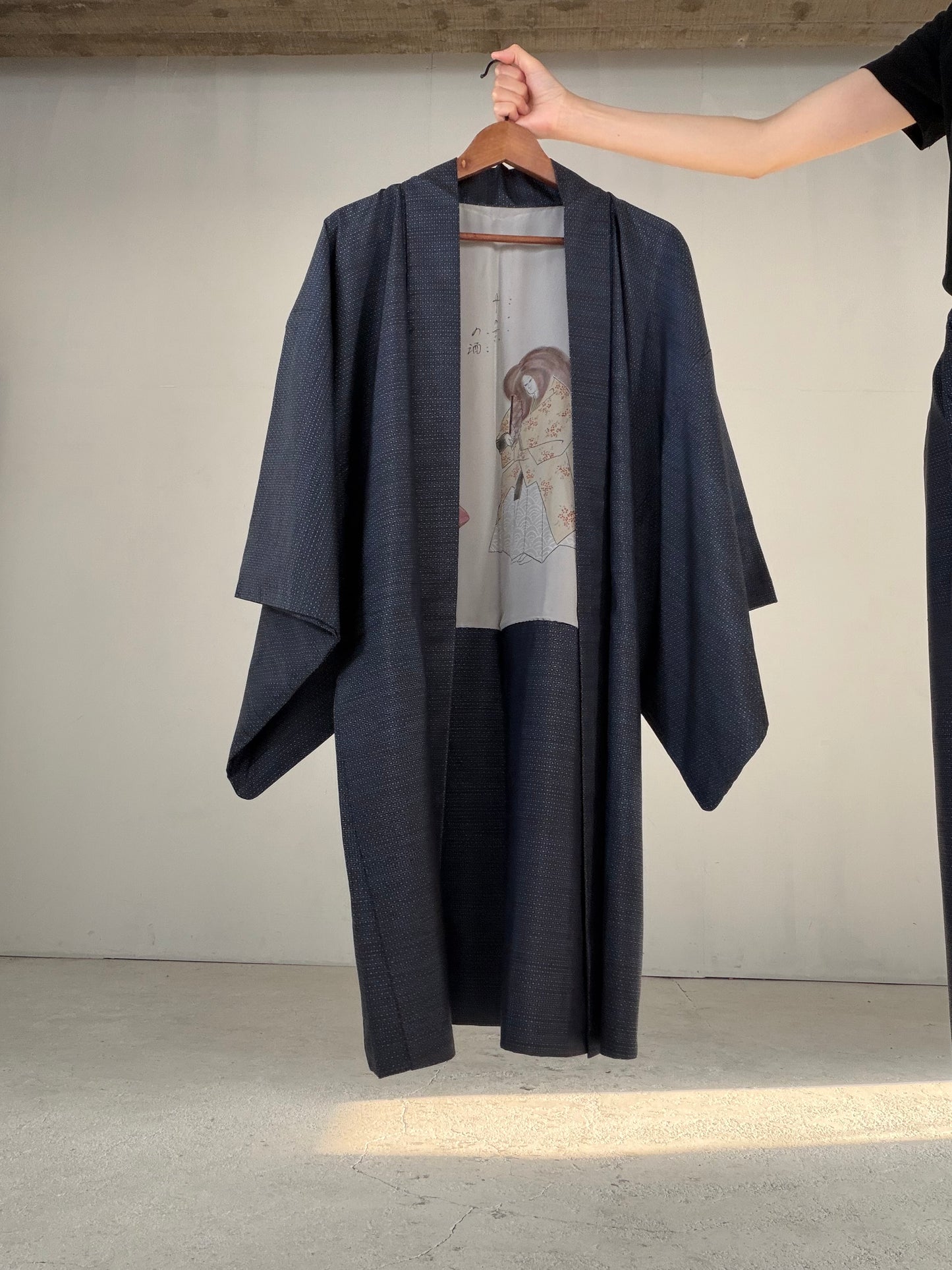 Vintage Oshima Tsumugi Haori & Kimono Pants Set  "ASB009, akagashira" — Upcycled from Japanese Kimono