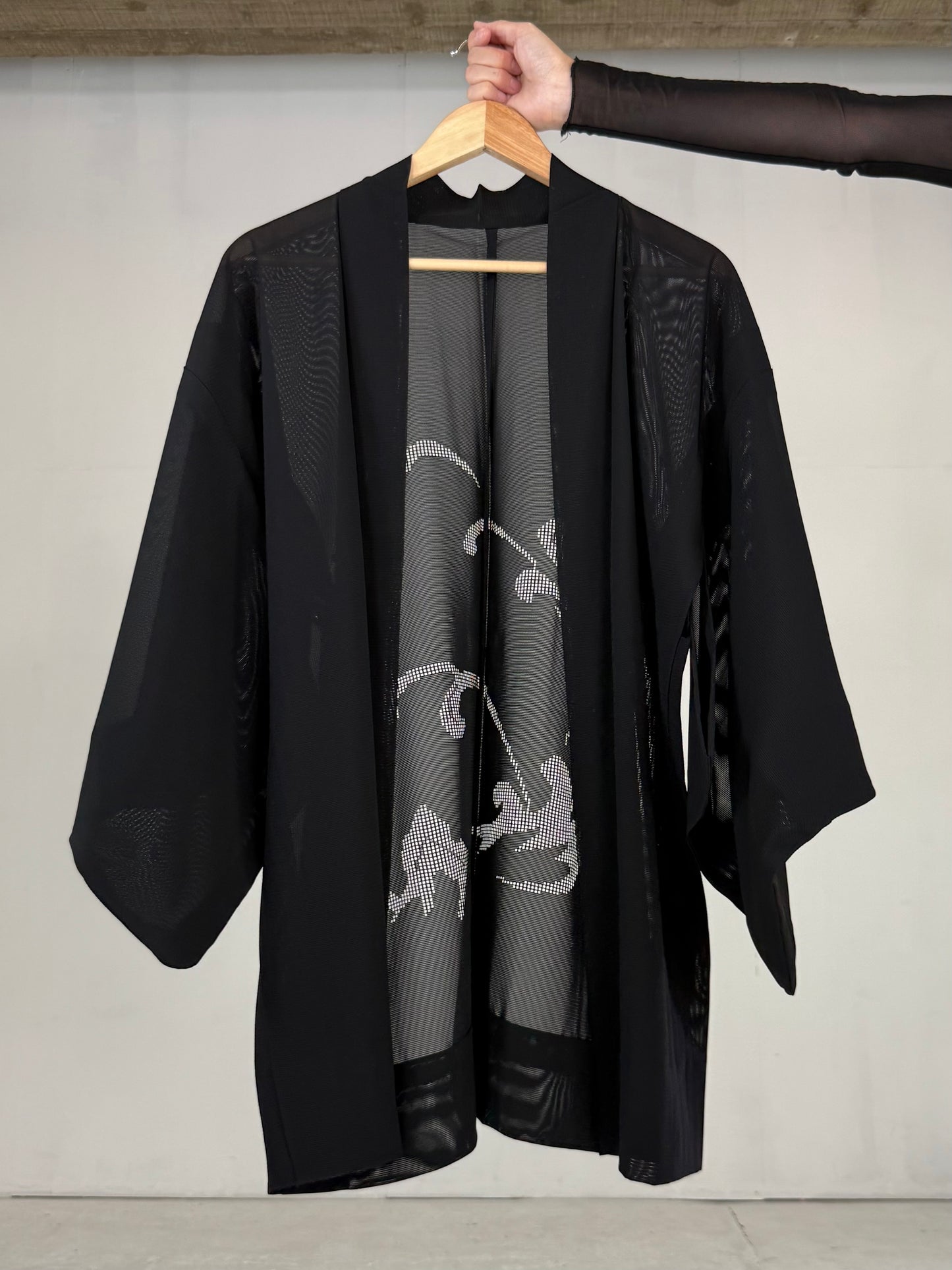 VINTAGE BLACK HAORI SHEER “ro, mizushibuki"