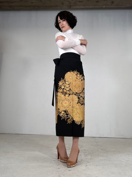 EDO-ZUMA SKIRT UPCYCLED FROM JAPANESE KIMONO "EDO052"