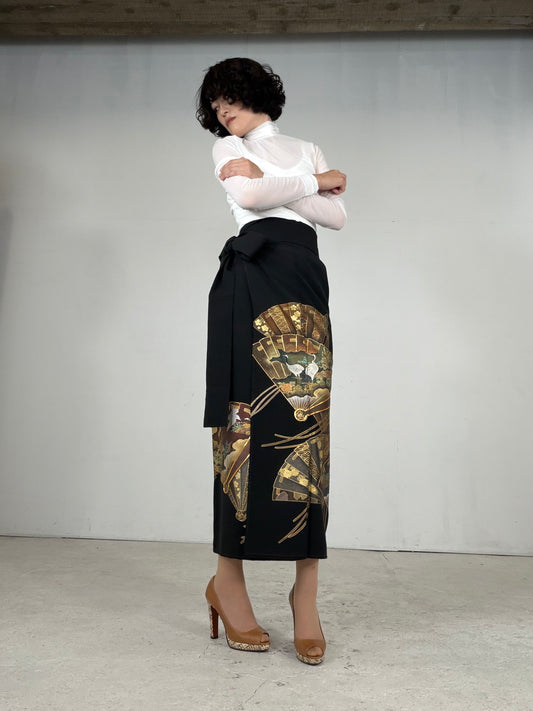 EDO-ZUMA SKIRT UPCYCLED FROM JAPANESE KIMONO "EDO054"