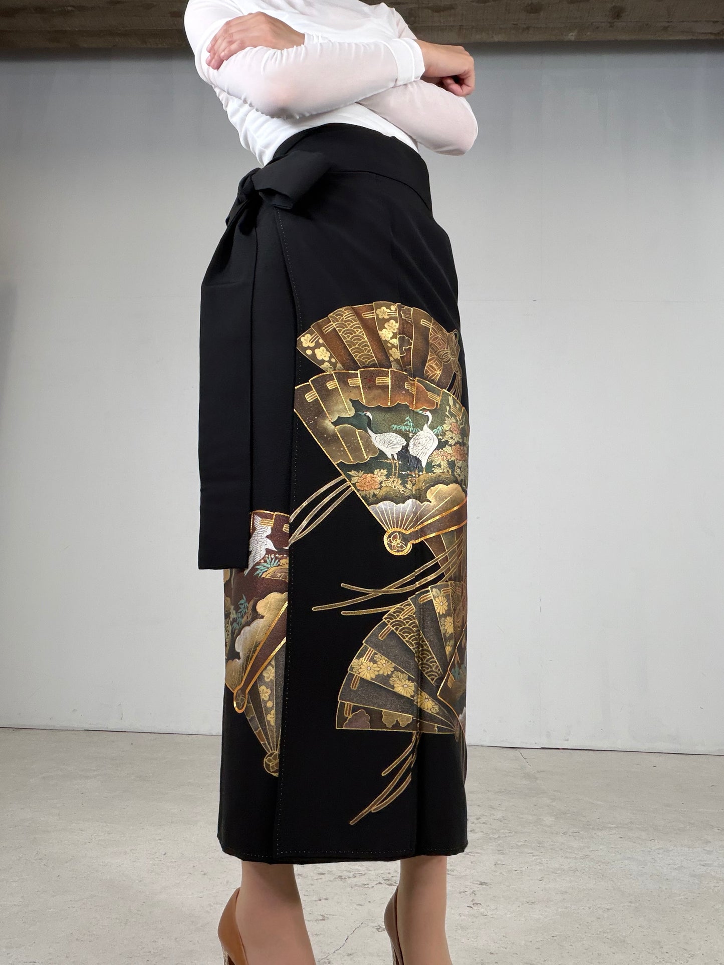 EDO-ZUMA SKIRT UPCYCLED FROM JAPANESE KIMONO "EDO054"