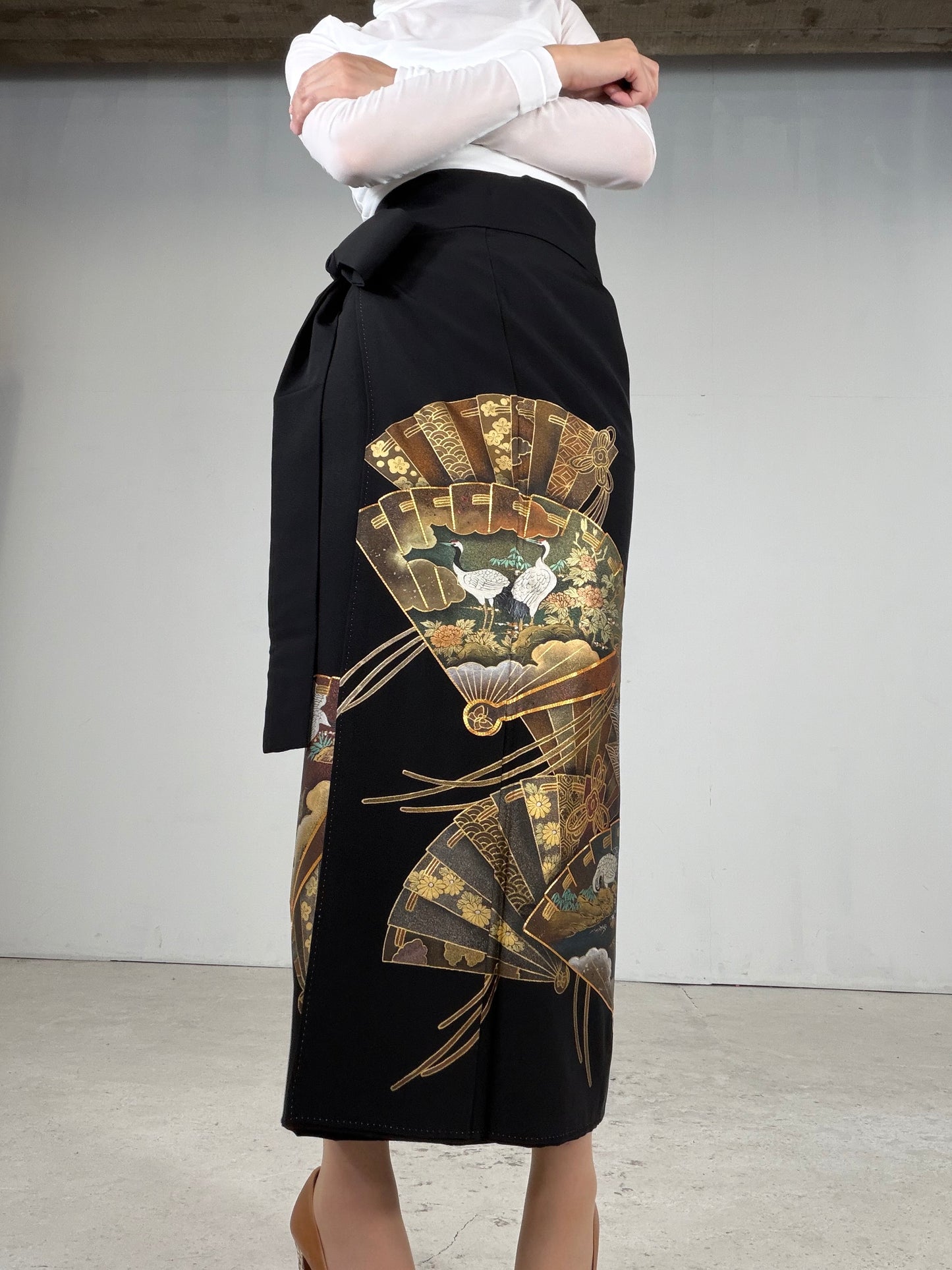 EDO-ZUMA SKIRT UPCYCLED FROM JAPANESE KIMONO "EDO054"