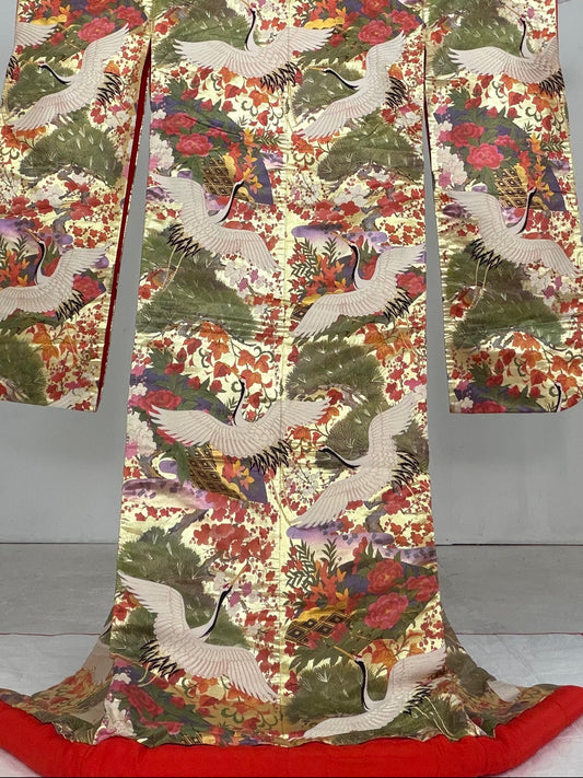 VINTAGE UCHIKAKE tsuru "UCH003"