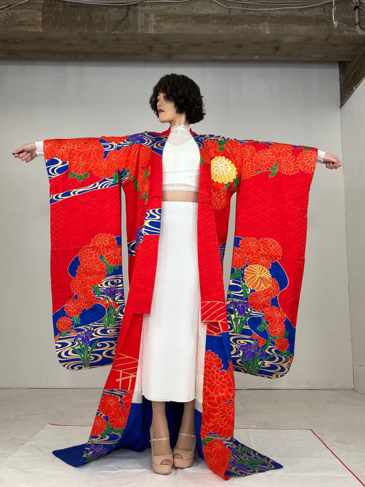 VINTAGE UCHIKAKE "ryusui, shu, UCH001"