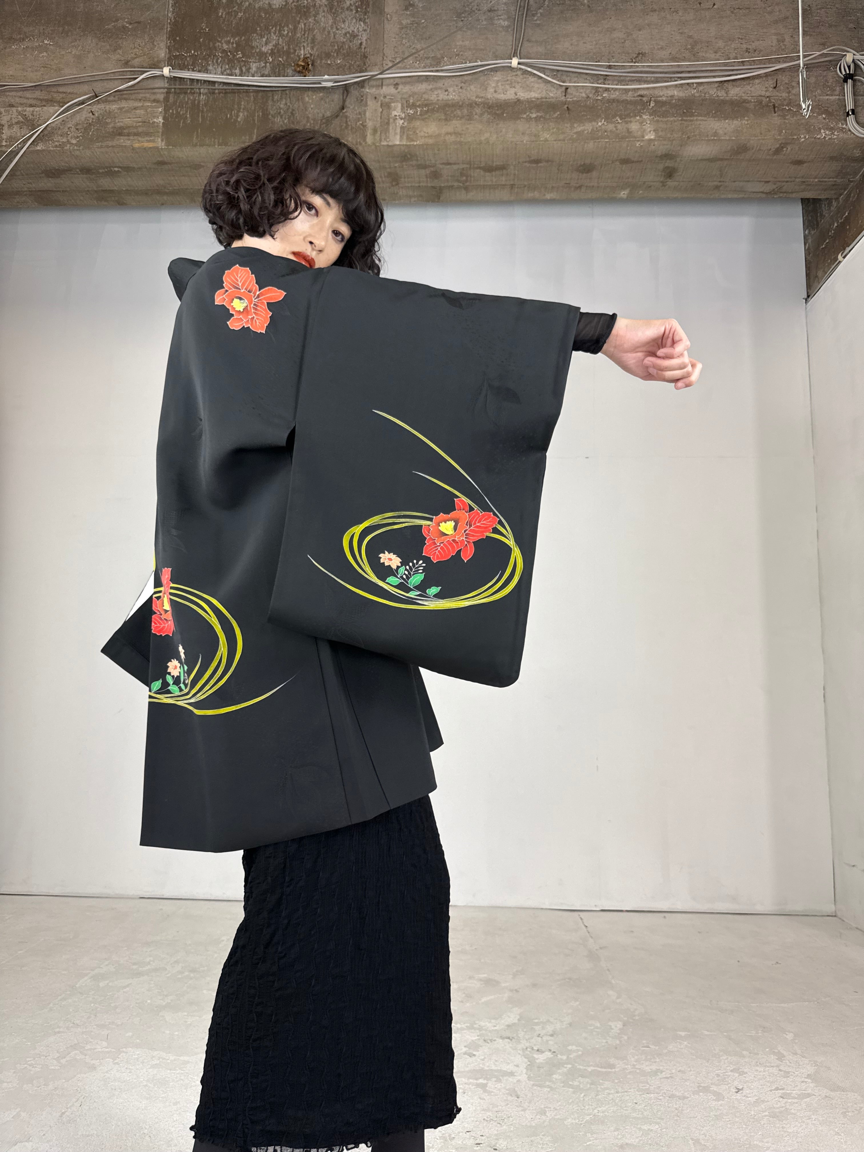 VINTAGE BLACK HAORI 