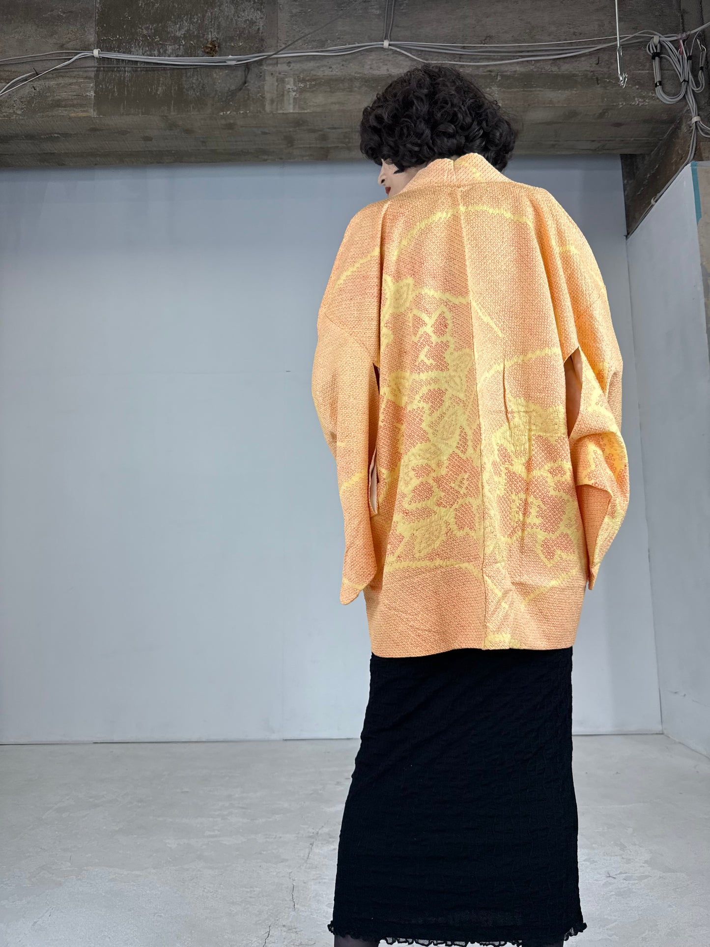 VINTAGE SHIBORI HAORI "yellow"