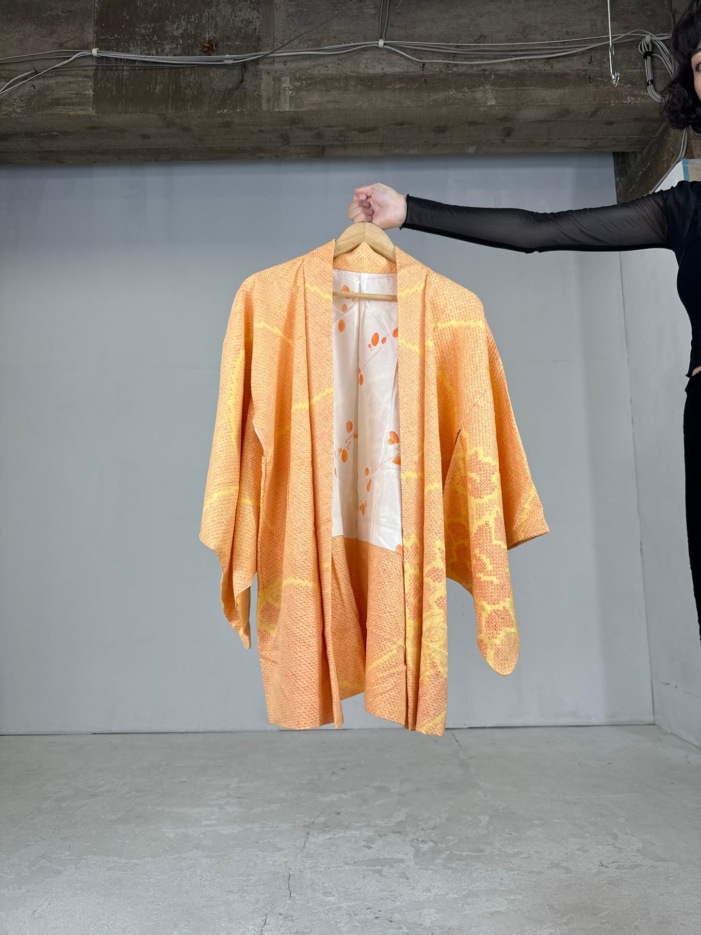 VINTAGE SHIBORI HAORI "yellow"