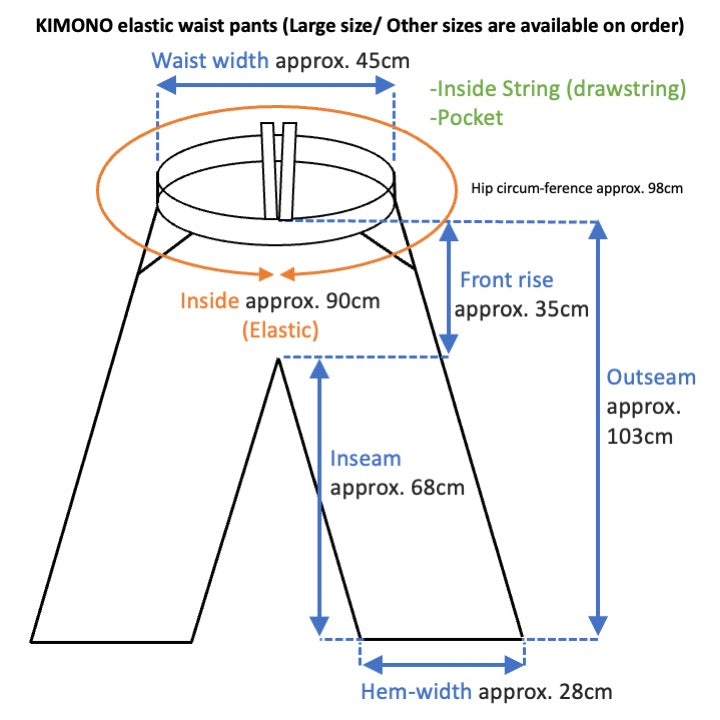Oshima Tsumugi HAORI  and KIMONO elastic waist pants(large size) upcycled from Japanese kimono(Unisex)"tsudumi"