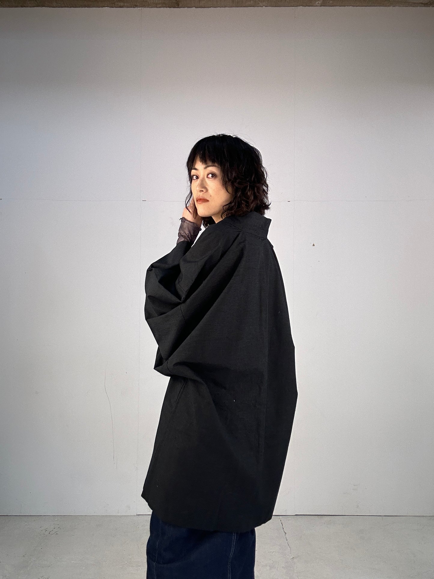 KAWAII HAORI oversized  "black hyoutan"