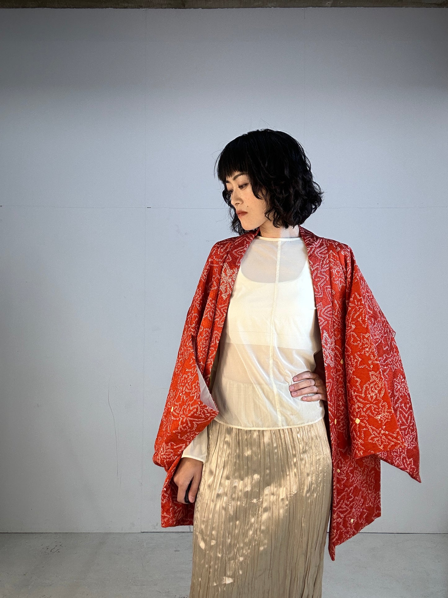 VINTAGE SHIBORI HAORI "012 momiji"