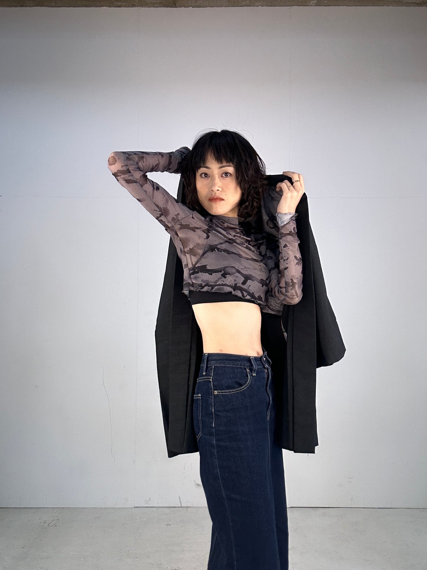 KAWAII HAORI oversized  "black hyoutan"