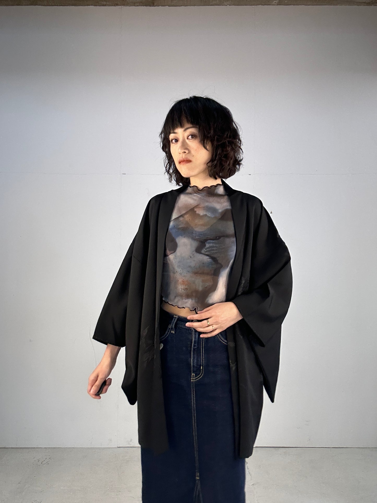 BLACK HAORI "gin hana”