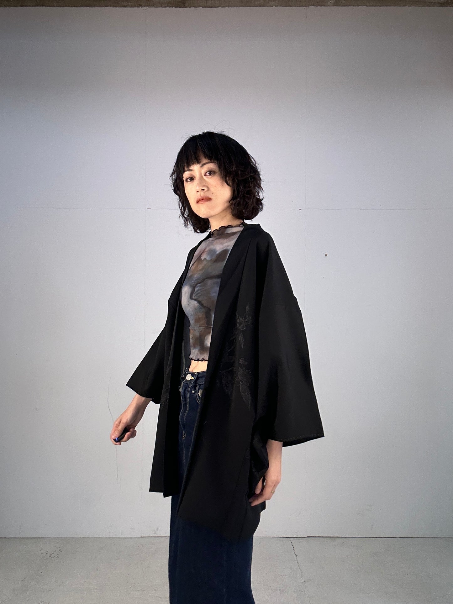 BLACK HAORI "gin hana”