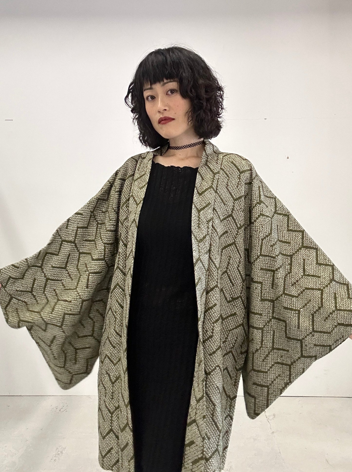 VINTAGE SHIBORI HAORI 018 kikkou