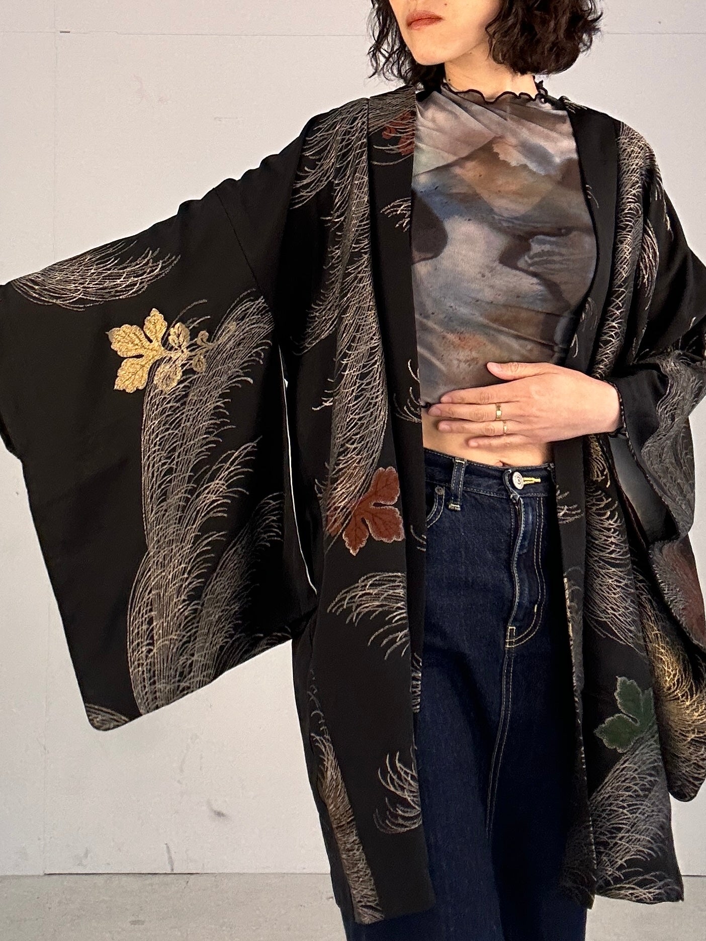 BLACK HAORI "hanabi" – MACHIKO KIMONO Japanese Kimonos, Vintage & Upcycled