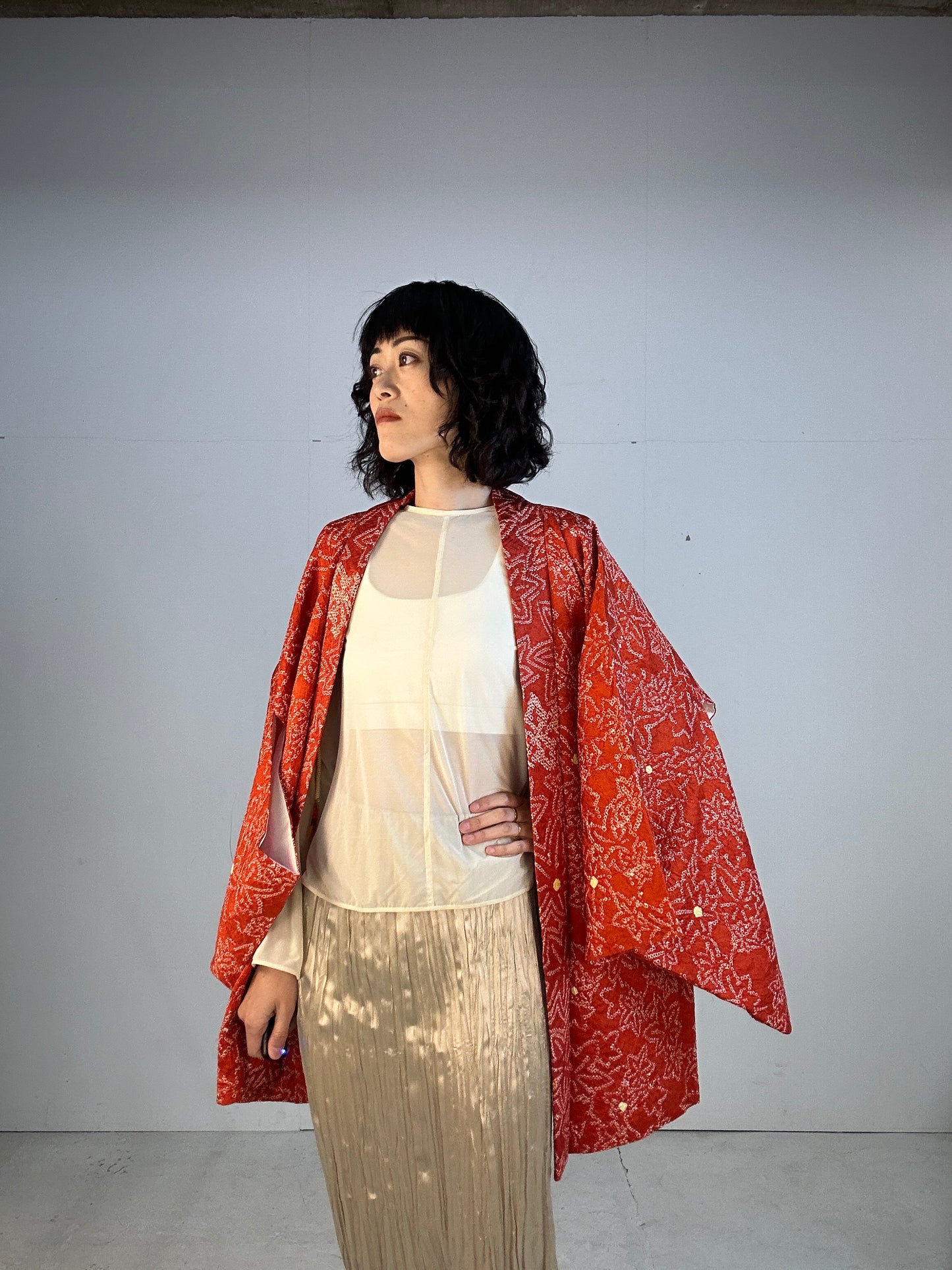 VINTAGE SHIBORI HAORI "012 momiji"