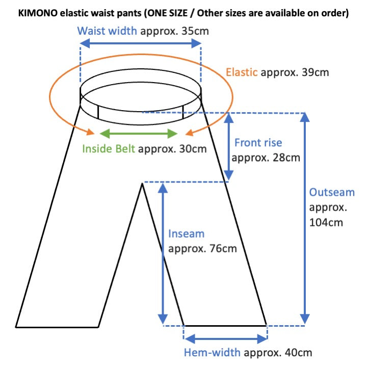 A_ Tsumugi HAORI  and KIMONO elastic waist pants upcycled from Japanese kimono(Dressy and wide)