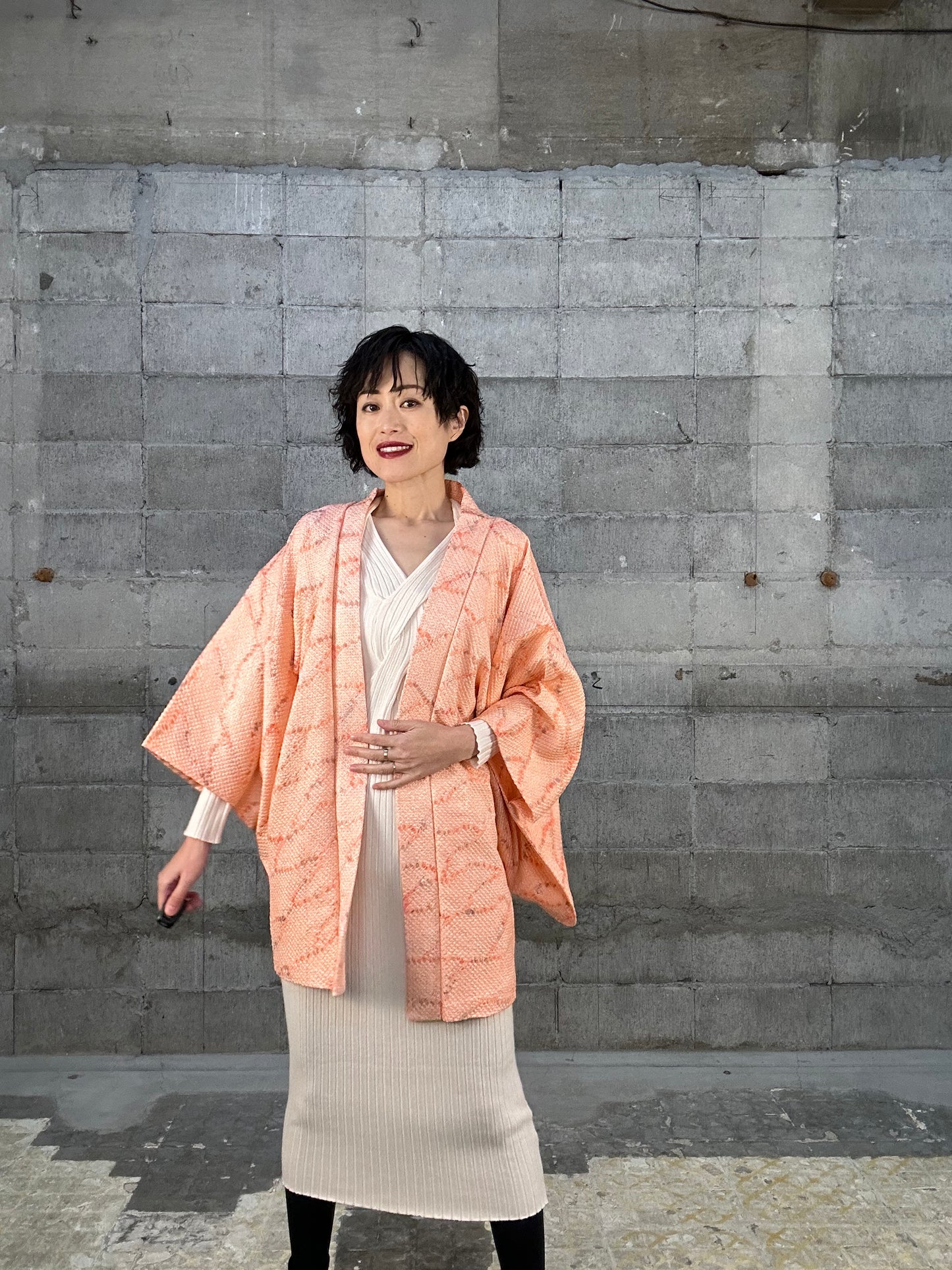 SHIBORI HAORI "014 kikagaku, awai"