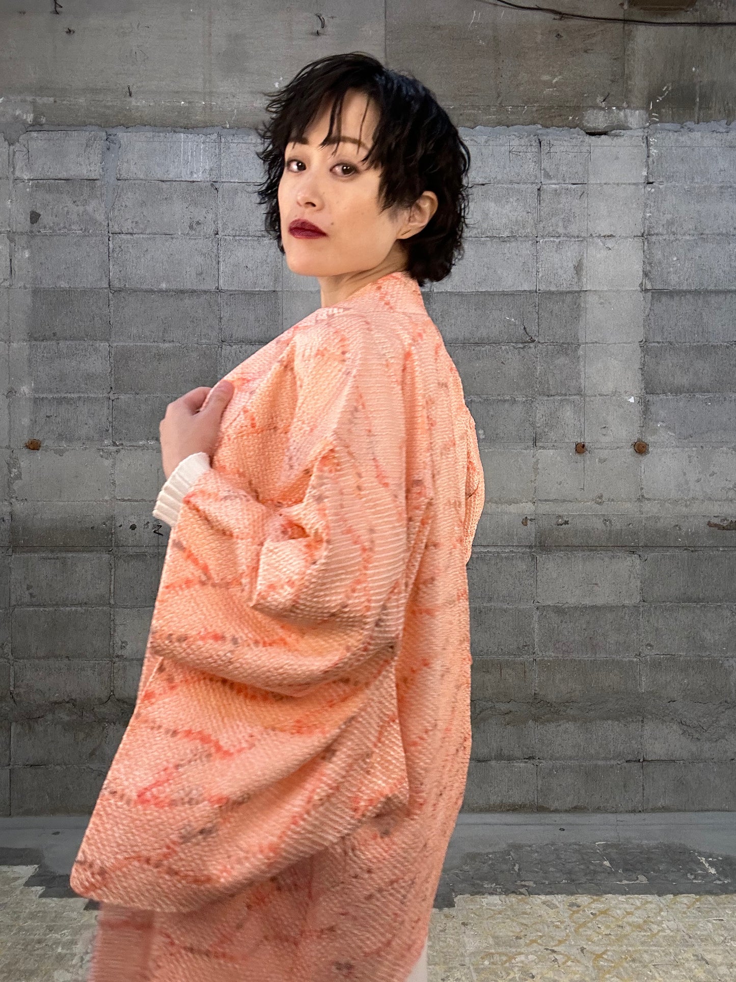 SHIBORI HAORI "014 kikagaku, awai"