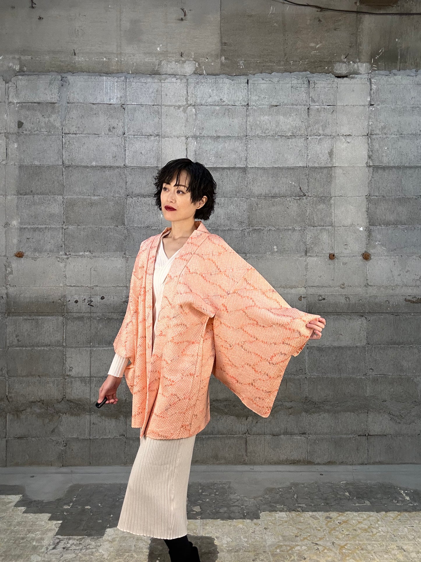 SHIBORI HAORI "014 kikagaku, awai"