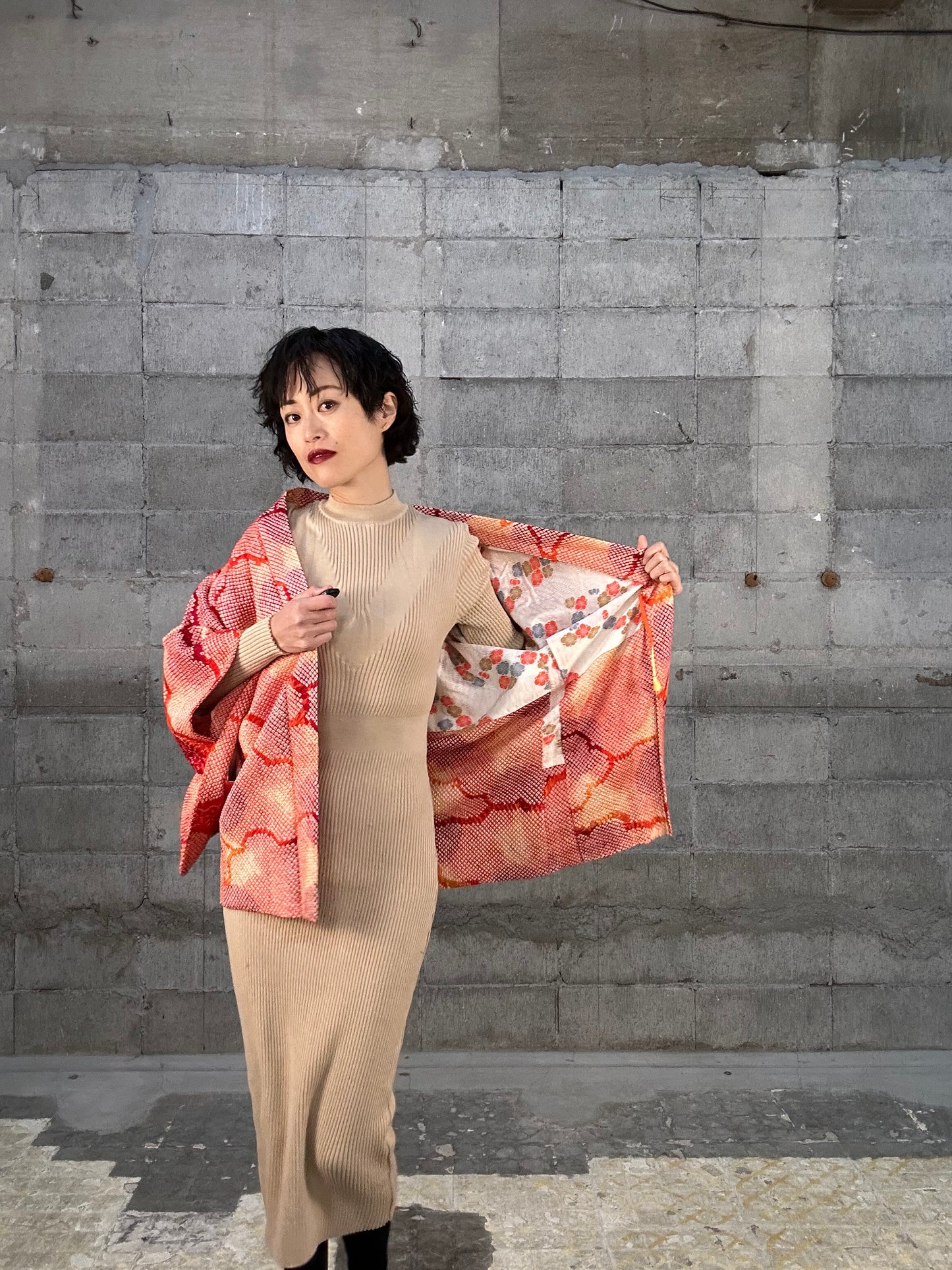 SHIBORI HAORI "011 kumo hana"