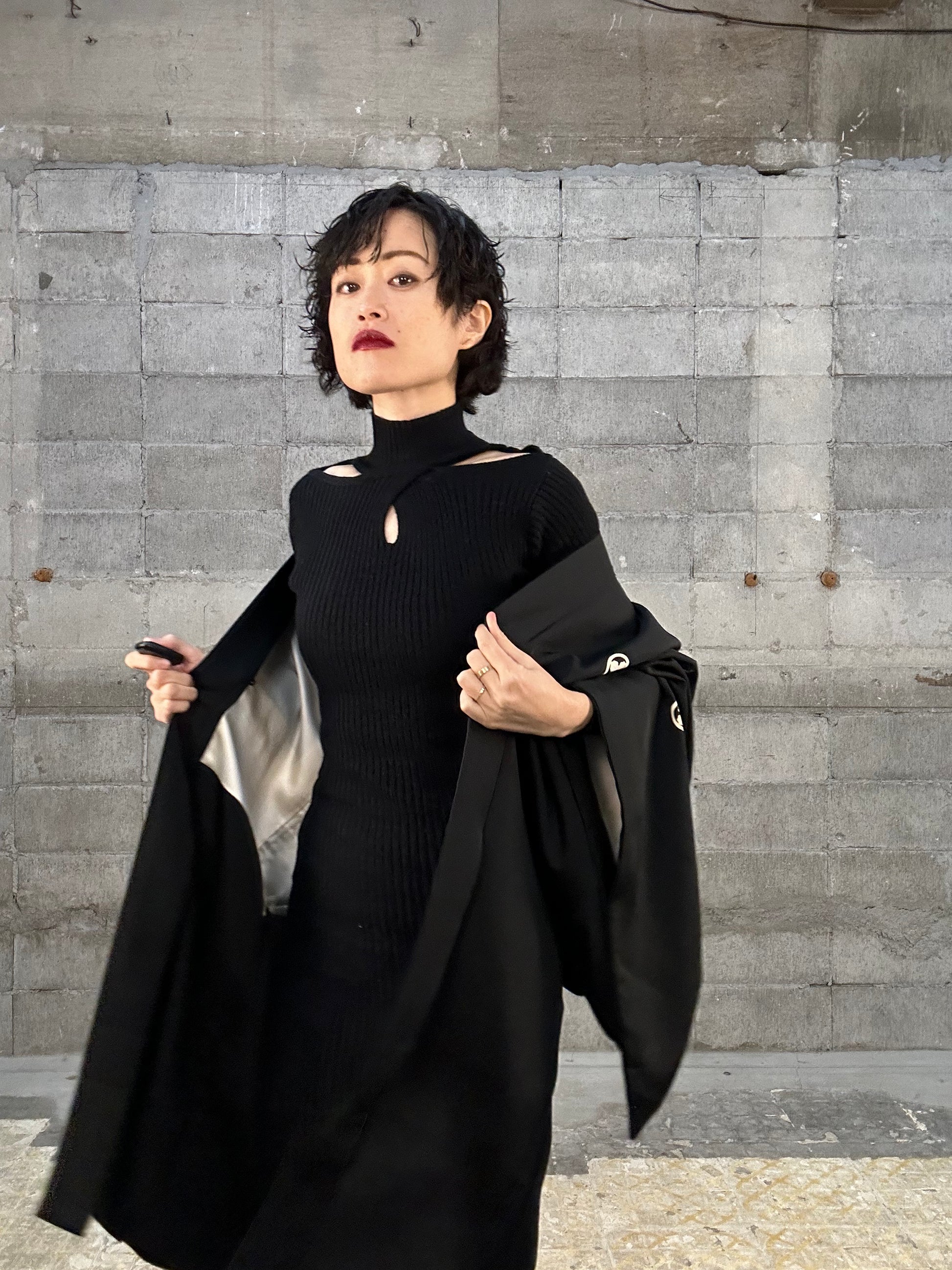 Machiko Ryu VINTAGE KUROMONTSUKI HAORI