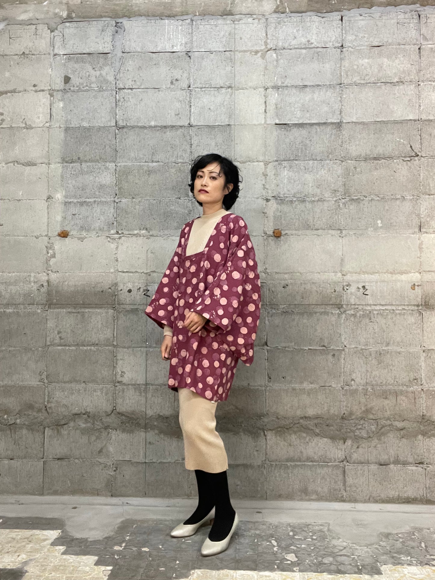 VINTAGE KAWAII HAORI "murasaki, mizutama"