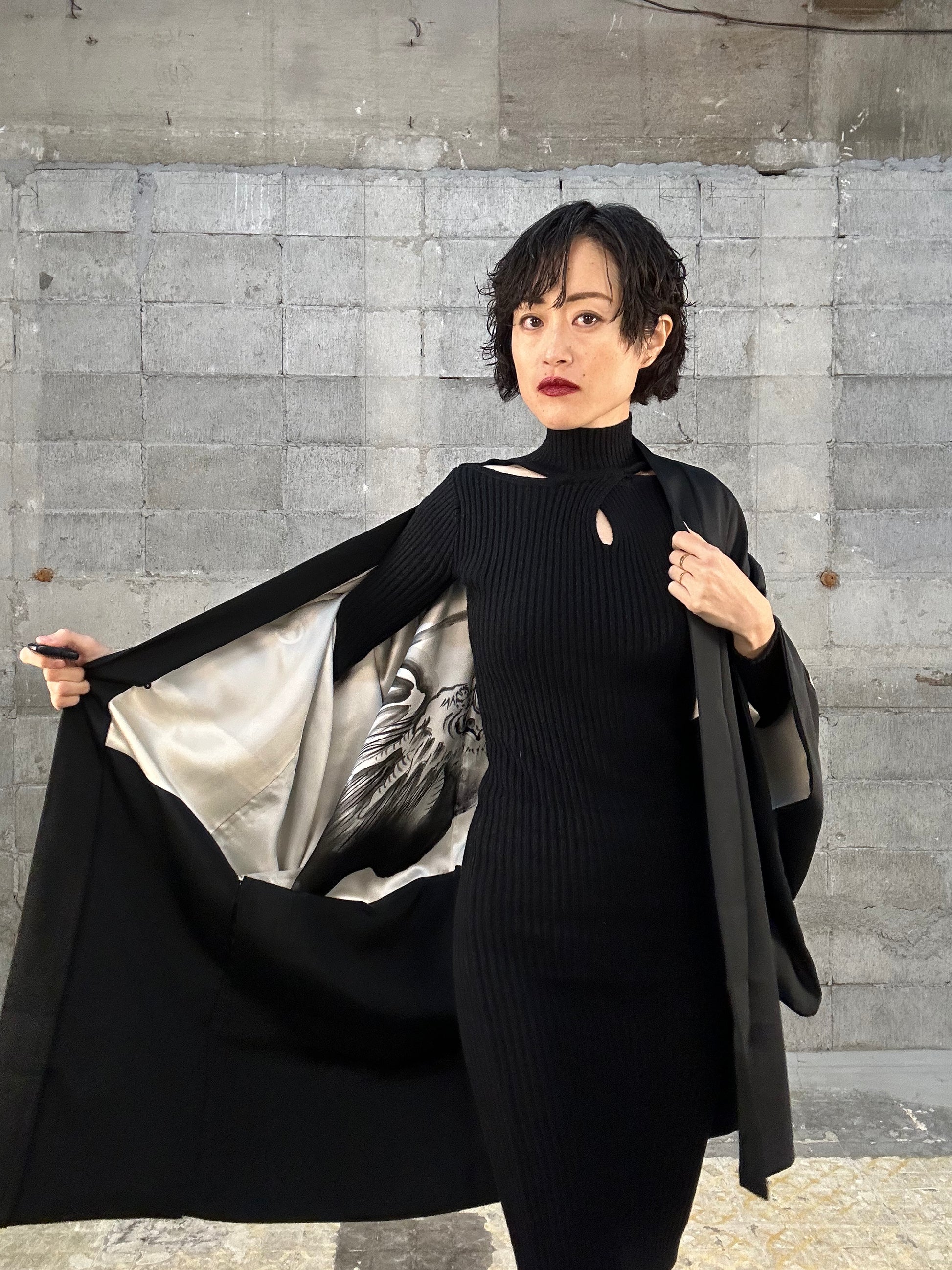 Machiko Ryu VINTAGE KUROMONTSUKI HAORI