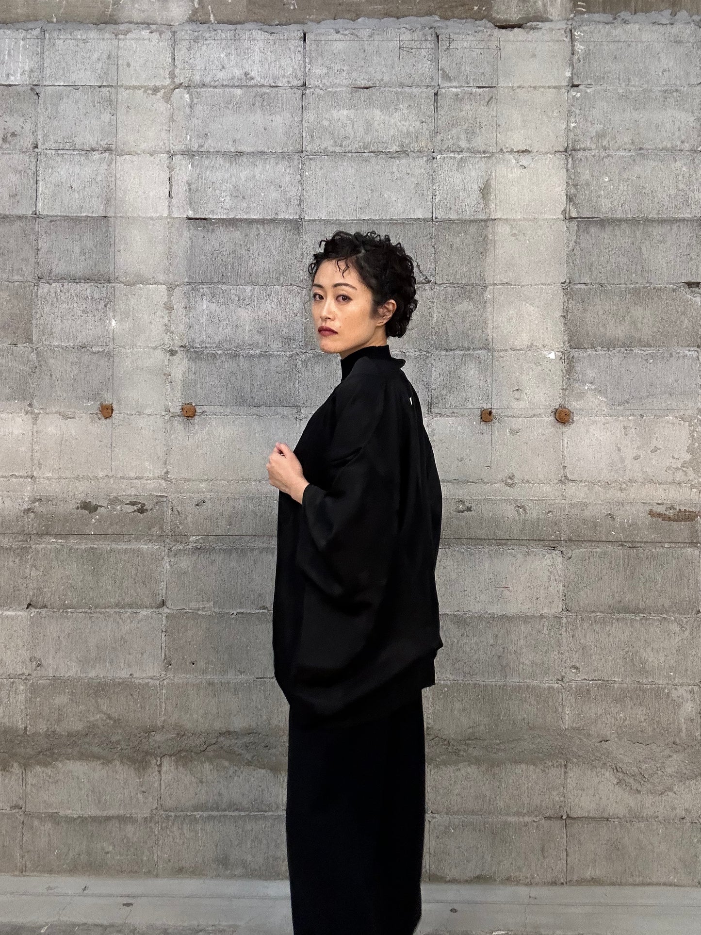 BLACK HAORI "012 elegant flower"