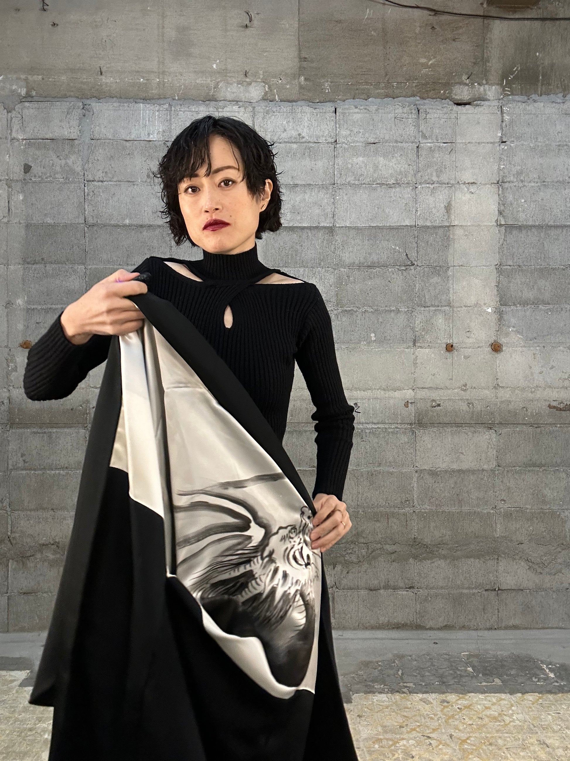 Machiko Ryu VINTAGE KUROMONTSUKI HAORI