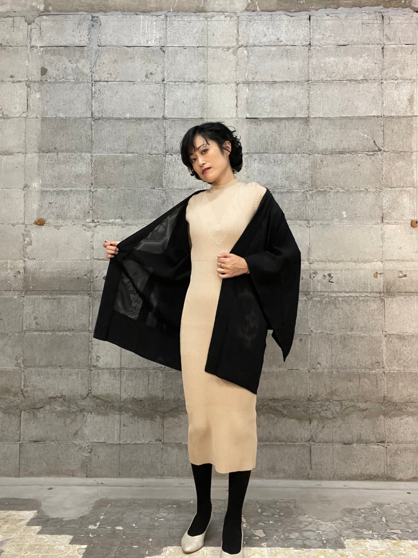 BLACK HAORI SHEER "nadeshiko and  kikyou"