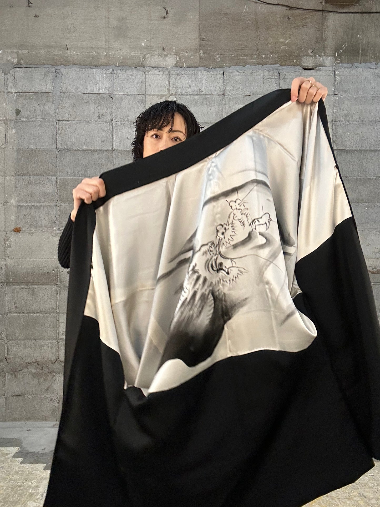 Machiko Ryu VINTAGE KUROMONTSUKI HAORI
