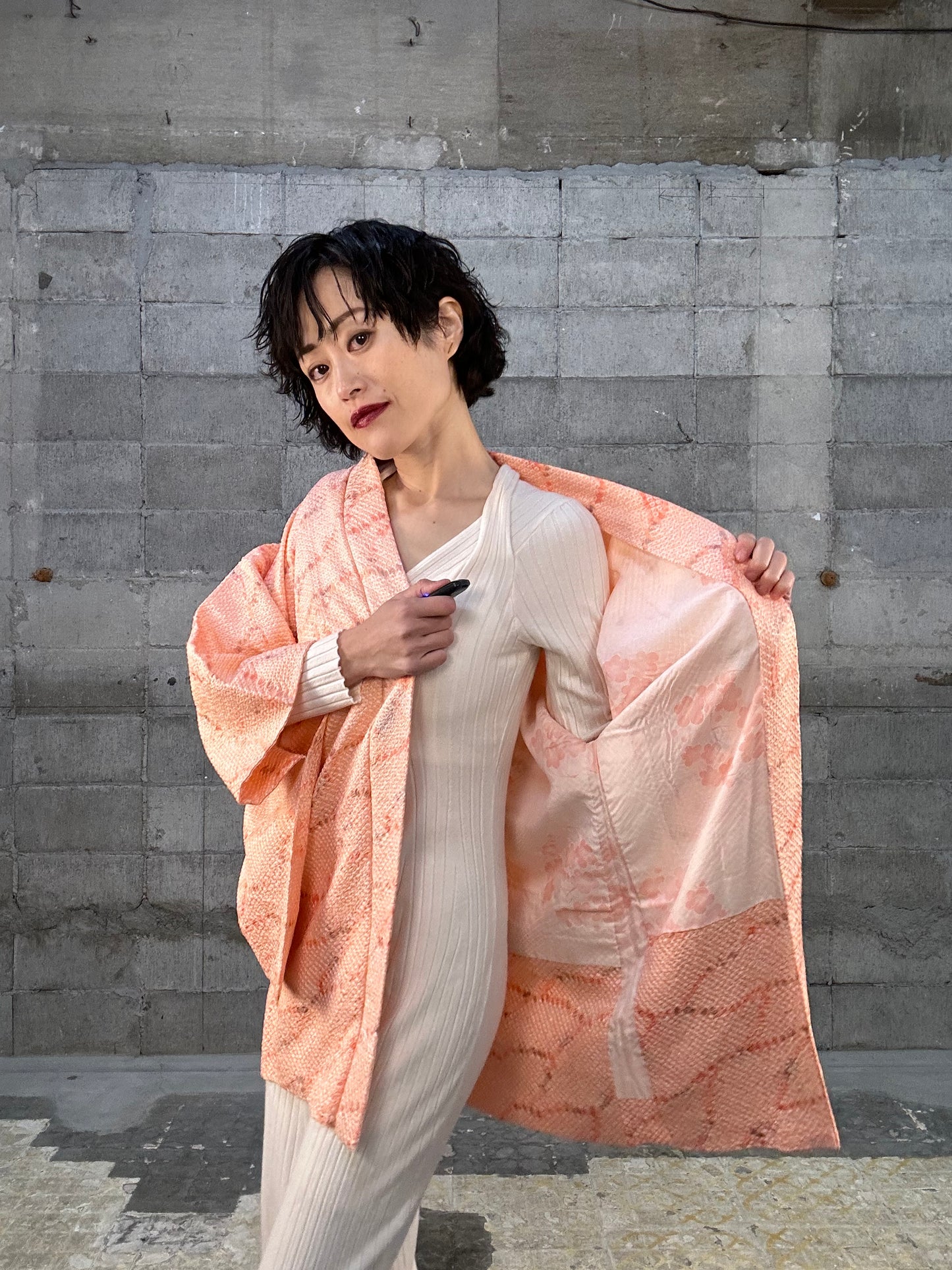 SHIBORI HAORI "014 kikagaku, awai"