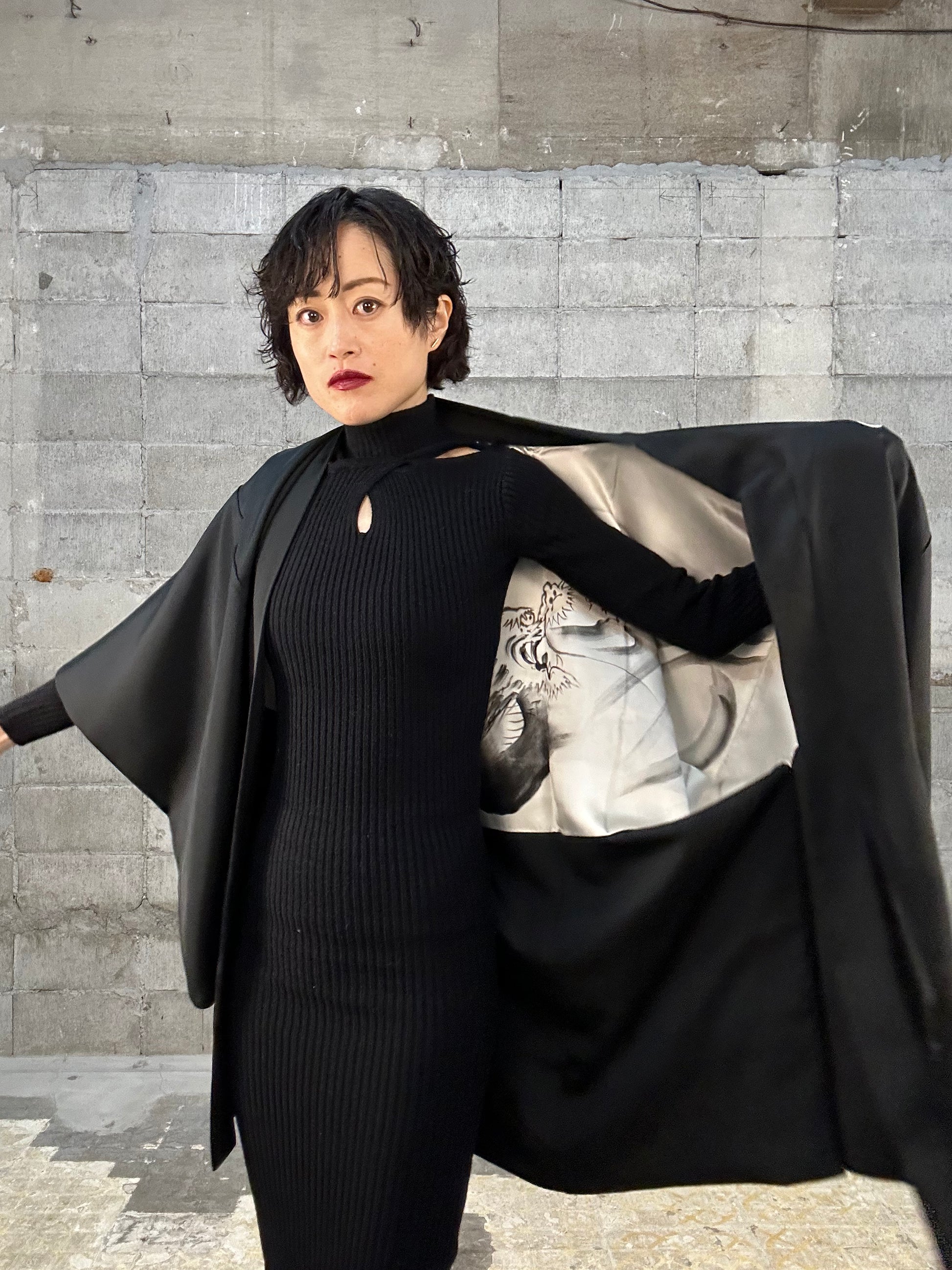 Machiko Ryu VINTAGE KUROMONTSUKI HAORI