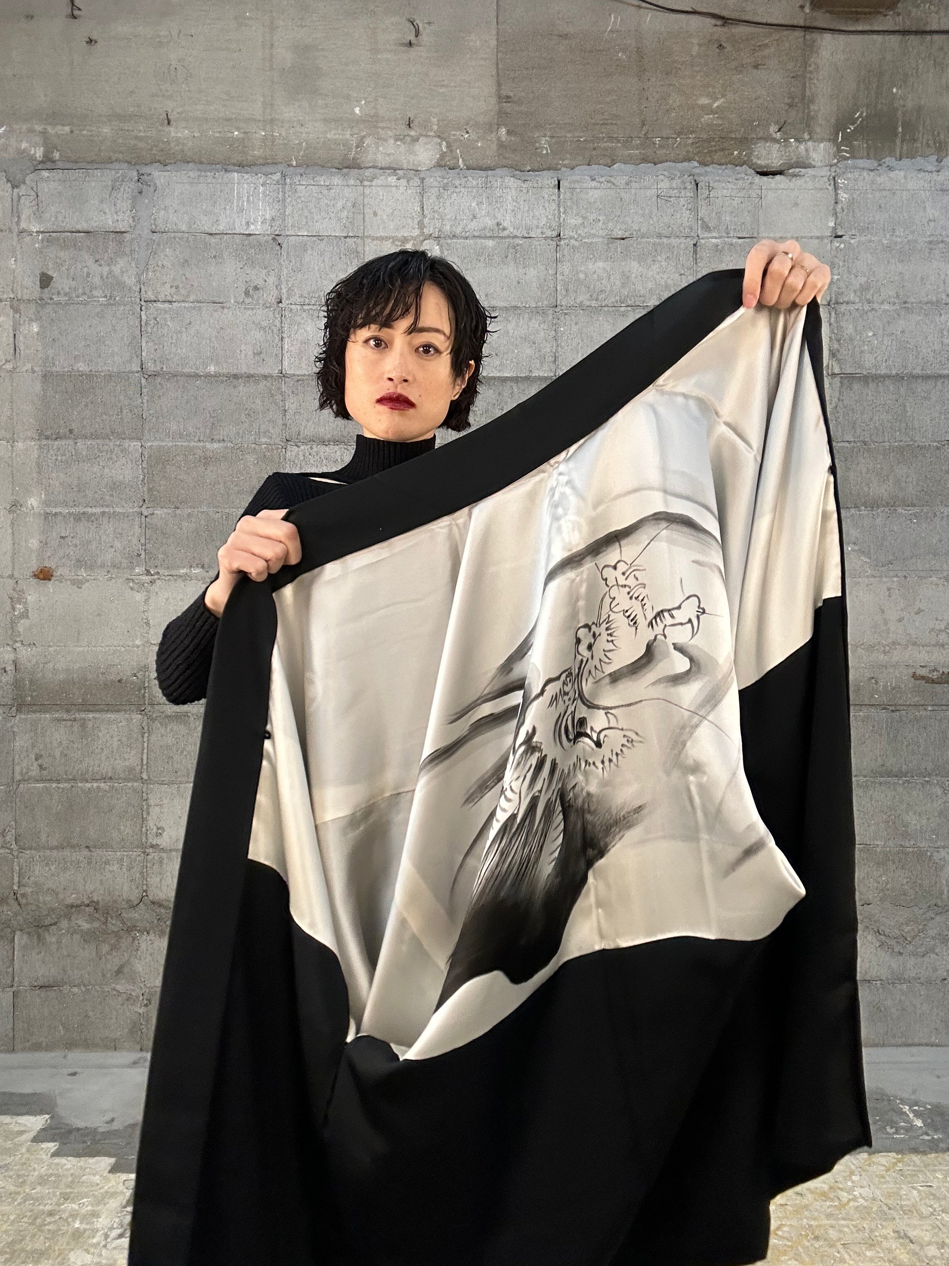 Machiko Ryu VINTAGE KUROMONTSUKI HAORI