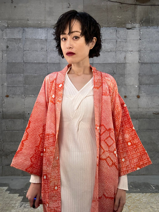 SHIBORI HAORI "015 aka mizutama"